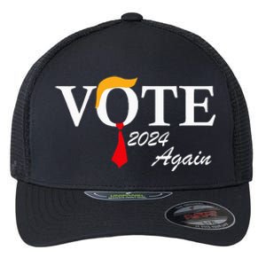 Vote Again Funny Pro President Trump 2024 Trump Flexfit Unipanel Trucker Cap