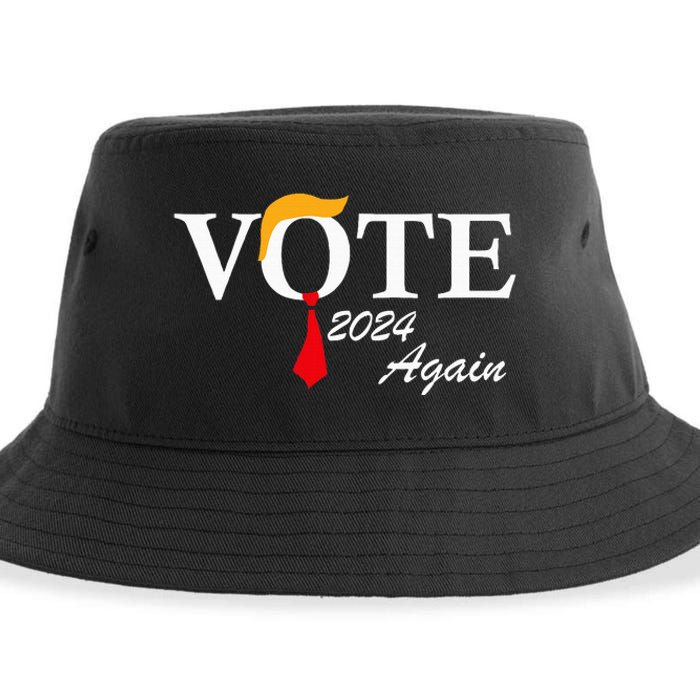 Vote Again Funny Pro President Trump 2024 Trump Sustainable Bucket Hat