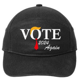 Vote Again Funny Pro President Trump 2024 Trump 7-Panel Snapback Hat