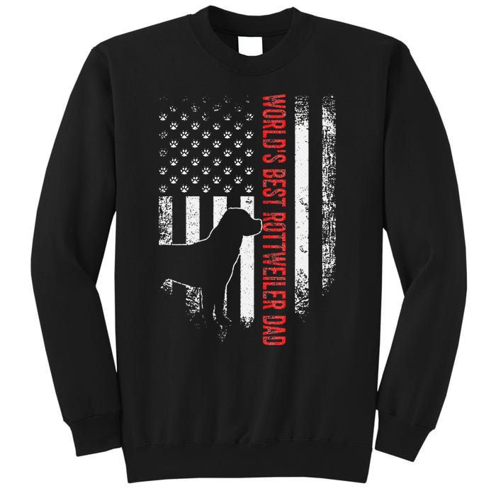 Vintage American Flag World's Best Rottweiler Dad Silhouette Sweatshirt