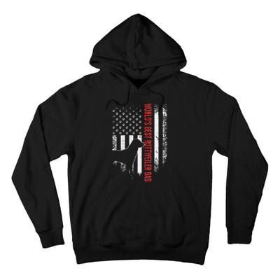 Vintage American Flag World's Best Rottweiler Dad Silhouette Tall Hoodie