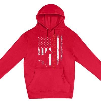 Vintage American Flag World's Best Rottweiler Dad Silhouette Premium Pullover Hoodie