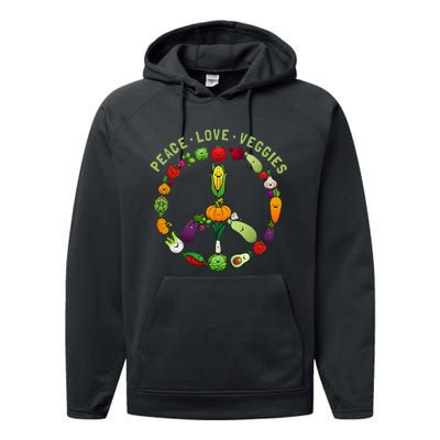 Veggie Art For Women Vegan Food Vegetables Themed Performance Fleece Hoodie