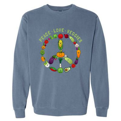 Veggie Art For Women Vegan Food Vegetables Themed Garment-Dyed Sweatshirt