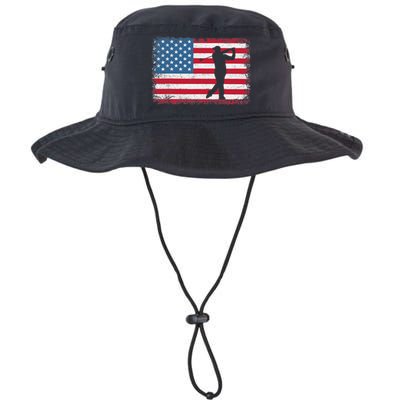 Vintage American Flag Golf Clothing Golfer Love Legacy Cool Fit Booney Bucket Hat