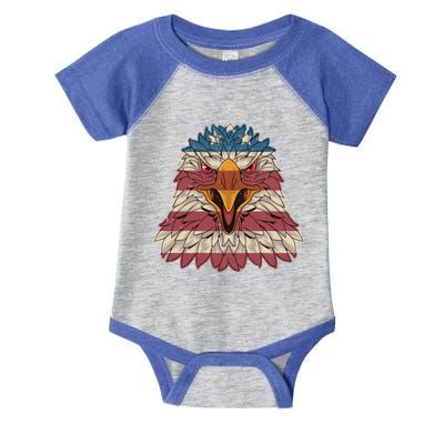 Vintage American Flag Gift Patriotic Eagle Gift Infant Baby Jersey Bodysuit