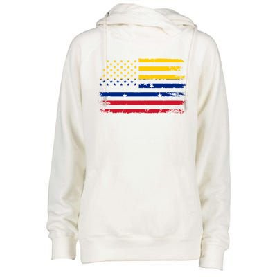 Venezuelan American Flag Venezuelan Roots Funny Womens Funnel Neck Pullover Hood