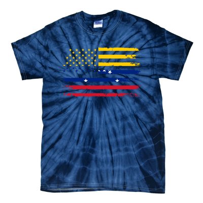 Venezuelan American Flag Venezuelan Roots Funny Tie-Dye T-Shirt