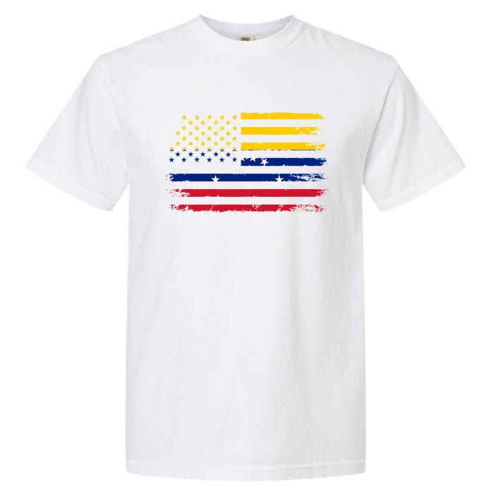 Venezuelan American Flag Venezuelan Roots Funny Garment-Dyed Heavyweight T-Shirt