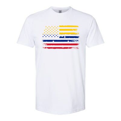 Venezuelan American Flag Venezuelan Roots Funny Softstyle CVC T-Shirt