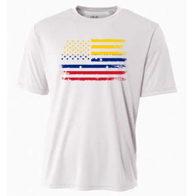 Venezuelan American Flag Venezuelan Roots Funny Cooling Performance Crew T-Shirt