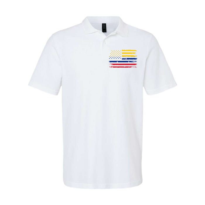 Venezuelan American Flag Venezuelan Roots Funny Softstyle Adult Sport Polo