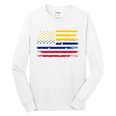 Venezuelan American Flag Venezuelan Roots Funny Tall Long Sleeve T-Shirt