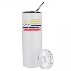 Venezuelan American Flag Venezuelan Roots Funny Stainless Steel Tumbler