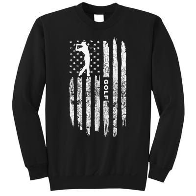 Vintage American Flag Golf Clothing Golfer Love Sweatshirt