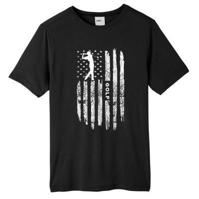 Vintage American Flag Golf Clothing Golfer Love Tall Fusion ChromaSoft Performance T-Shirt