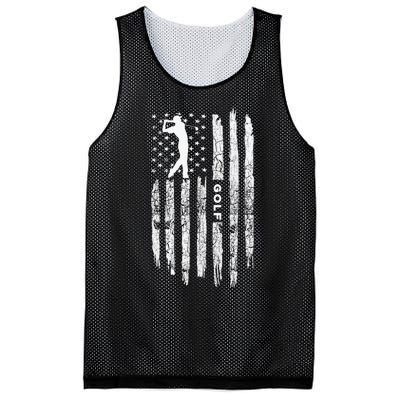 Vintage American Flag Golf Clothing Golfer Love Mesh Reversible Basketball Jersey Tank