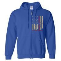 Vintage American Flag Donald Trump 2024 Save America Again Cool Gift Full Zip Hoodie