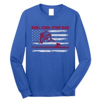 Vintage American Flag Retro Reel Cool Step Dad Fishing Funny Gift Long Sleeve Shirt