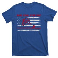 Vintage American Flag Retro Reel Cool Step Dad Fishing Funny Gift T-Shirt