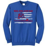 Vintage American Flag Retro Reel Cool Step Dad Fishing Funny Gift Tall Sweatshirt