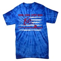 Vintage American Flag Retro Reel Cool Step Dad Fishing Funny Gift Tie-Dye T-Shirt