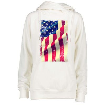 Vintage American Flag Cool Gift Womens Funnel Neck Pullover Hood