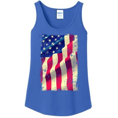 Vintage American Flag Cool Gift Ladies Essential Tank