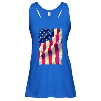 Vintage American Flag Cool Gift Ladies Essential Flowy Tank