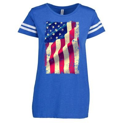 Vintage American Flag Cool Gift Enza Ladies Jersey Football T-Shirt