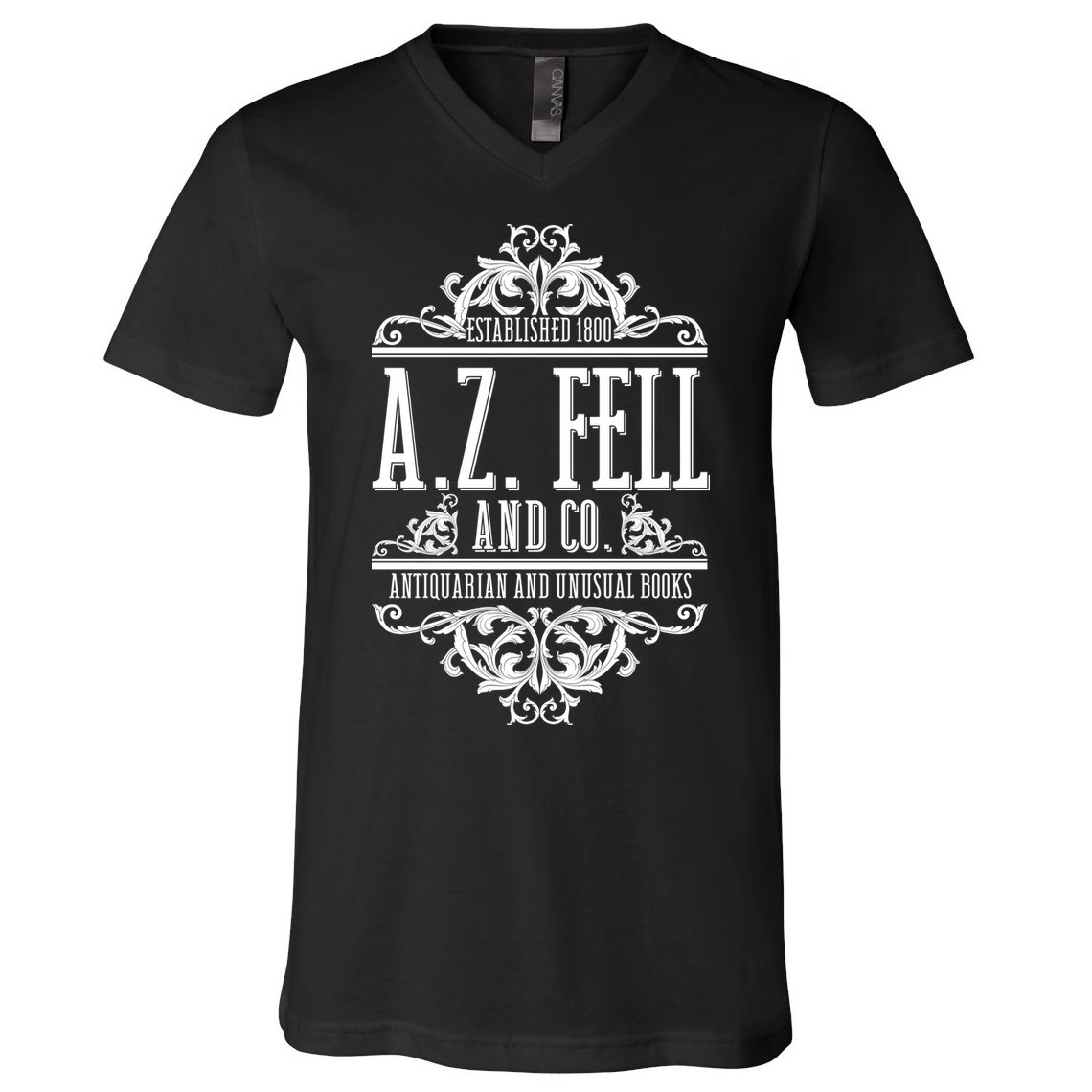 Vintage Az Fell And Co Antiquarian And Unusual Books V-Neck T-Shirt