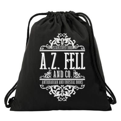 Vintage Az Fell And Co Antiquarian And Unusual Books Drawstring Bag