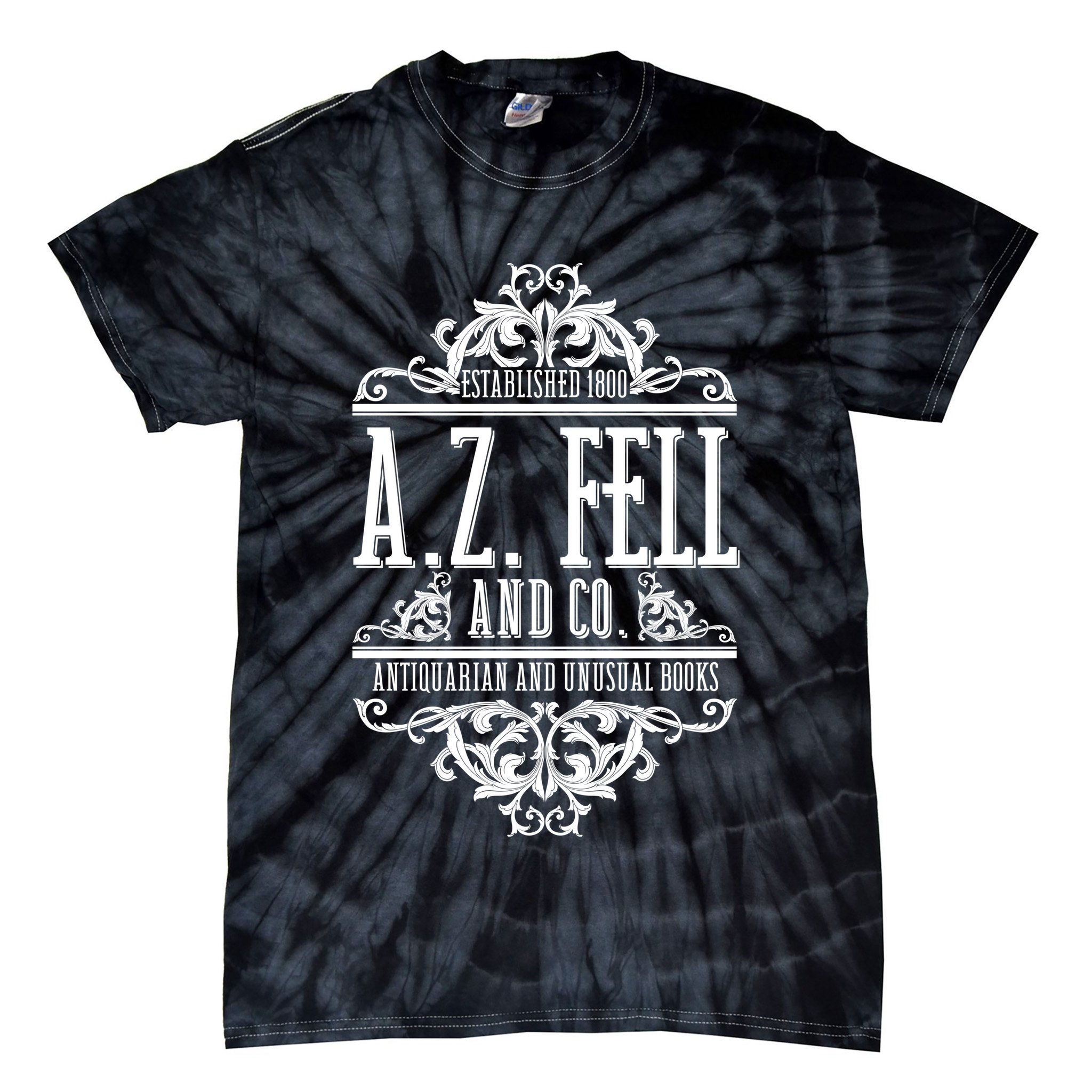Vintage Az Fell And Co Antiquarian And Unusual Books Tie-Dye T-Shirt