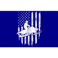 Vintage American Flag Snowmobiling Snowmobile Rider Great Gift Bumper Sticker