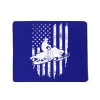 Vintage American Flag Snowmobiling Snowmobile Rider Great Gift Mousepad