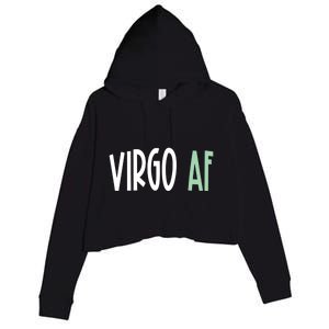 Virgo Af Funny Zodiac Birthday Gift Crop Fleece Hoodie