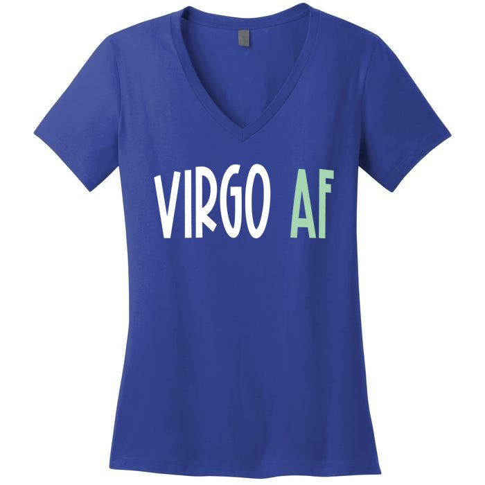 Virgo Af Funny Zodiac Birthday Gift Women's V-Neck T-Shirt