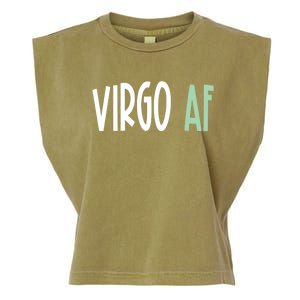 Virgo Af Funny Zodiac Birthday Gift Garment-Dyed Women's Muscle Tee