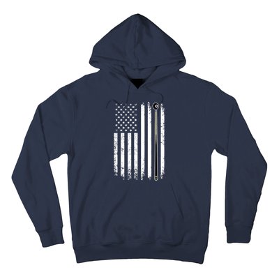 Vintage American Flag Billiards Pool Player Table Usa Us Gift Hoodie