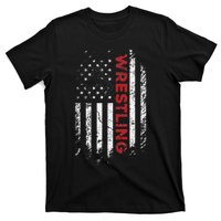 Vintage American Flag Wrestling Patriotic Wrestler Gift  T-Shirt