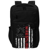 Vintage American Flag Wrestling Patriotic Wrestler Gift  Impact Tech Backpack