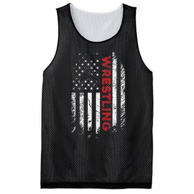 Vintage American Flag Wrestling Patriotic Wrestler Gift  Mesh Reversible Basketball Jersey Tank