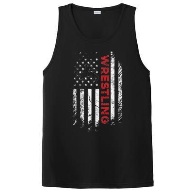 Vintage American Flag Wrestling Patriotic Wrestler Gift  PosiCharge Competitor Tank