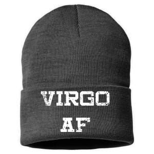 Virgo AF Funny Zodiac Sign Birthday Gift Sustainable Knit Beanie