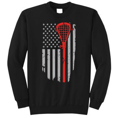 Vintage American Flag Lacrosse, Boy USA Sweatshirt