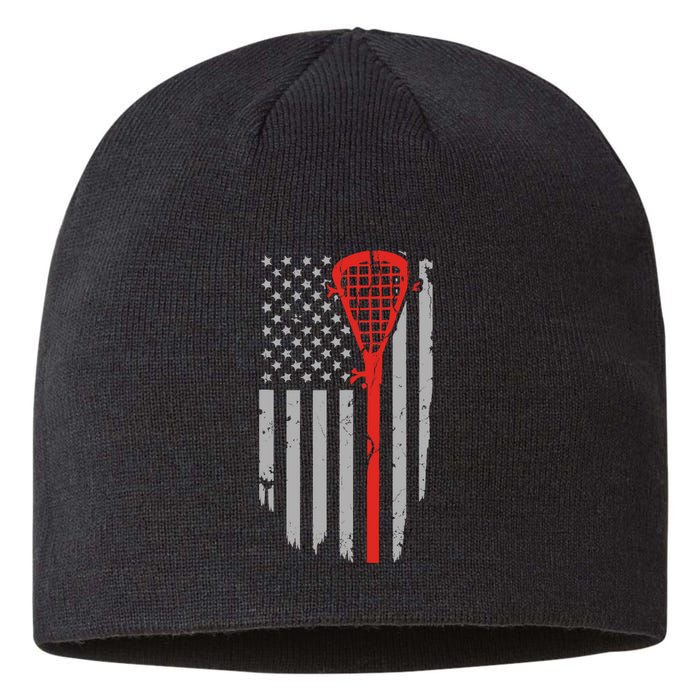 Vintage American Flag Lacrosse, Boy USA Sustainable Beanie