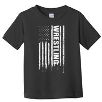 Vintage American Flag Wrestling Funny  Wrestler   Toddler T-Shirt