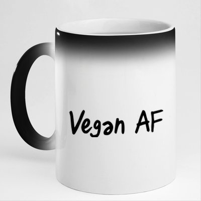 Vegan AF Funny Veganism Play Based Rebel Humor Tee 11oz Black Color Changing Mug