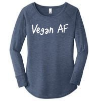 Vegan AF Funny Veganism Play Based Rebel Humor Tee Women's Perfect Tri Tunic Long Sleeve Shirt