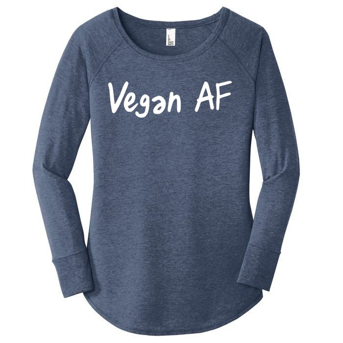 Vegan AF Funny Veganism Play Based Rebel Humor Tee Women's Perfect Tri Tunic Long Sleeve Shirt